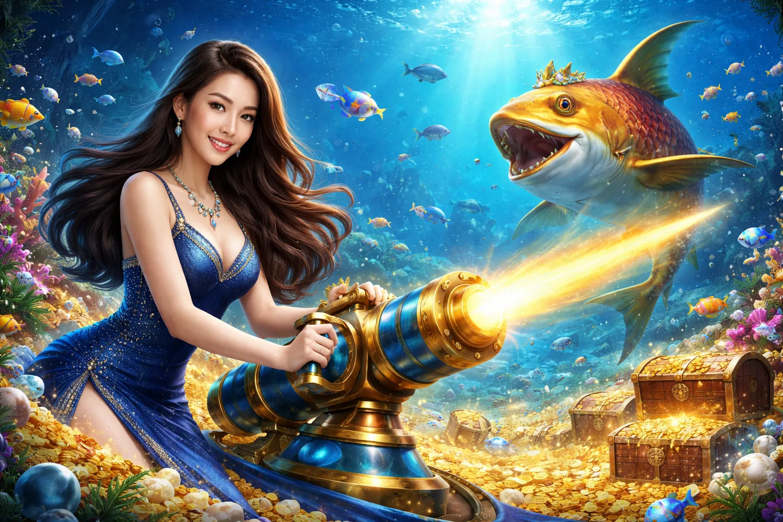 Hình ảnh chính trò chơi bắn cá wim99 với đại dương sống động